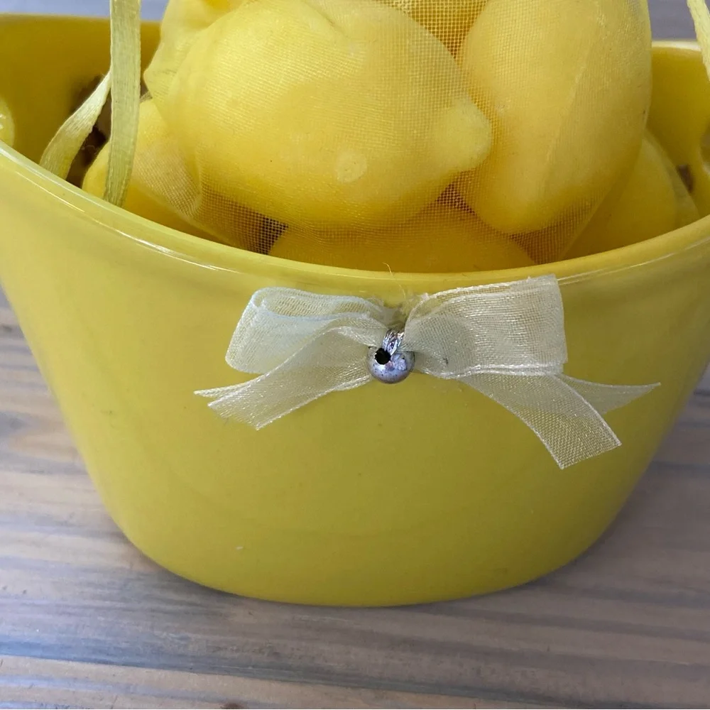 BOWL of LEMON Soaps for Bathroom or Kitchen Sink  GIFT SET